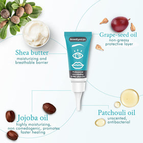 Brows Eyes Lips ointment texture close-up showing breathable non-greasy finish