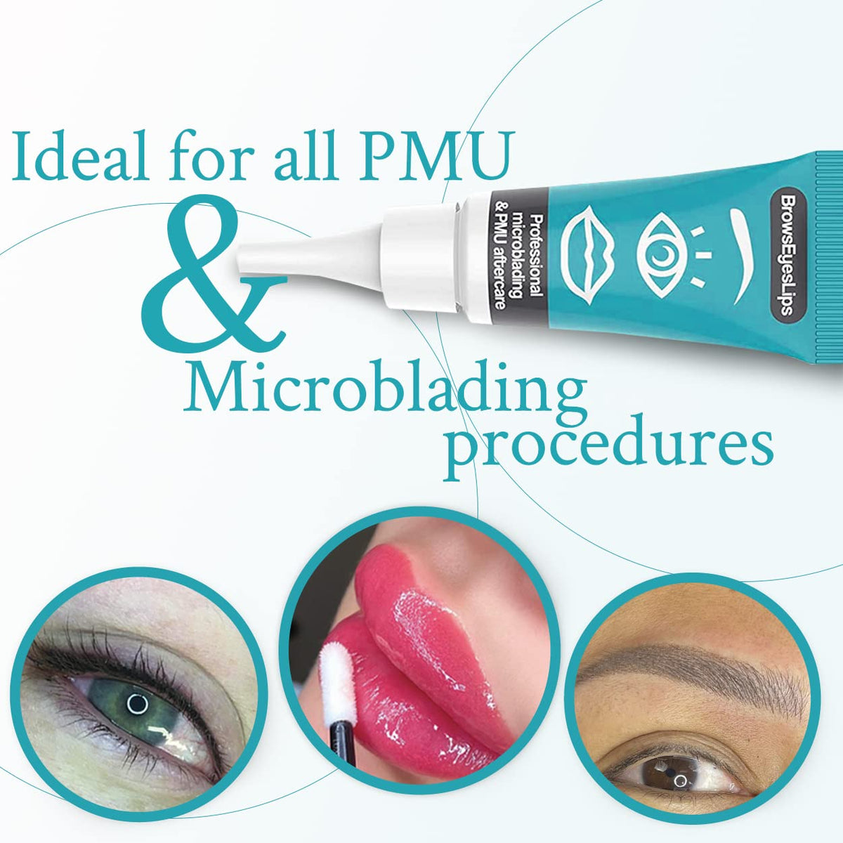 Brows Eyes Lips tube cap close-up highlighting resealable hygiene advantage