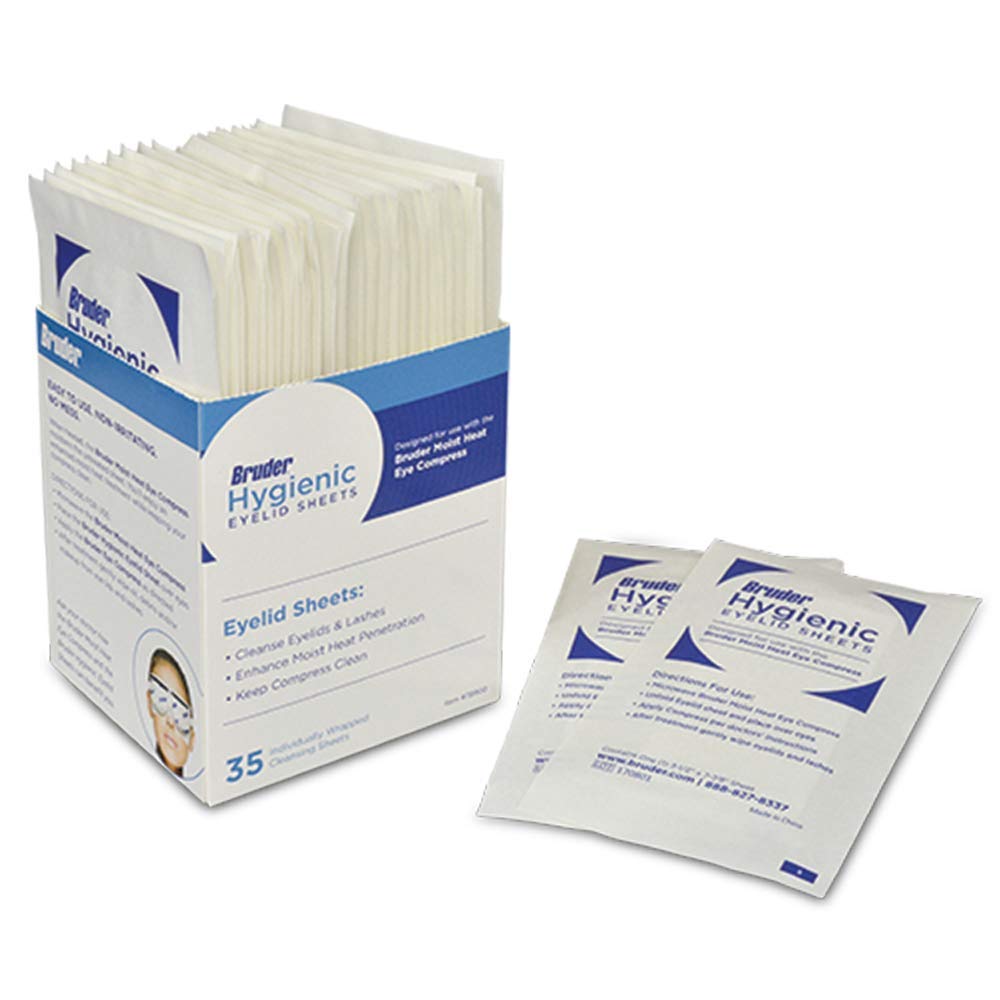 Bruder front packaging showing 35-count eyelid sheets and clear labeling for convenience