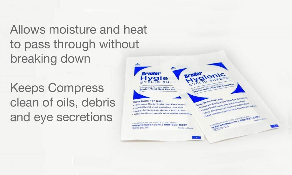 Bruder sheet held in hand demonstrating full eyelid coverage and easy handling