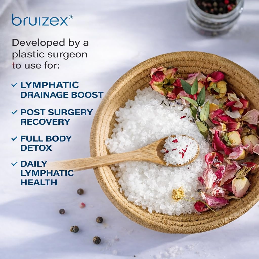 Bruizex close-up of coarse magnesium salt texture with healing focus