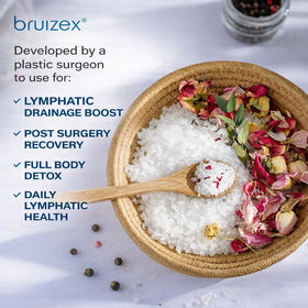 Bruizex close-up of coarse magnesium salt texture with healing focus
