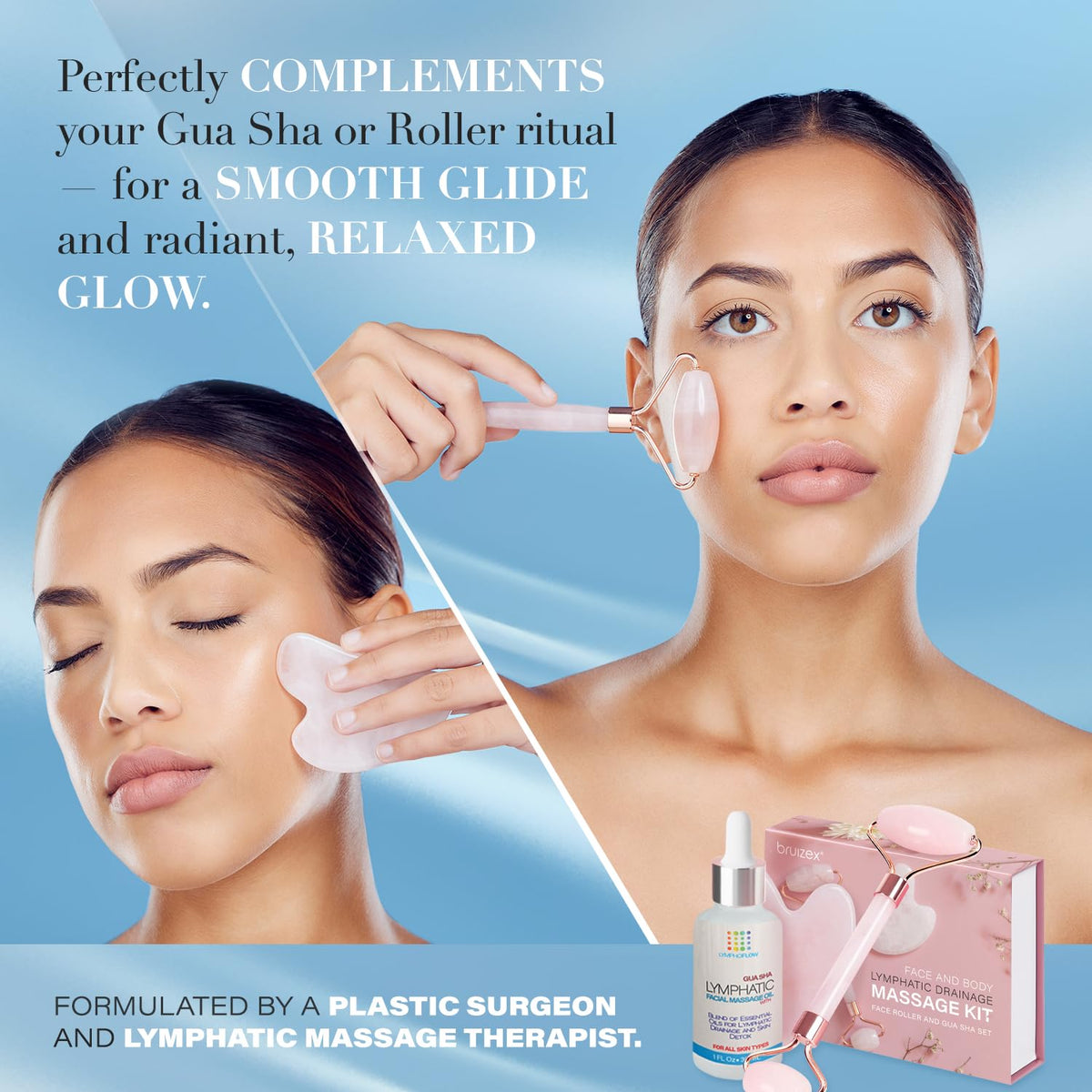 Bruizex in gua sha facial massage showing improved glide and comfortable handling