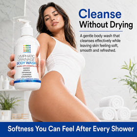 Bruizex used in shower during gentle lymphatic massage routine