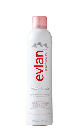 BRUMISATEUR Evian front packaging showing bottle benefit of refreshing hydration