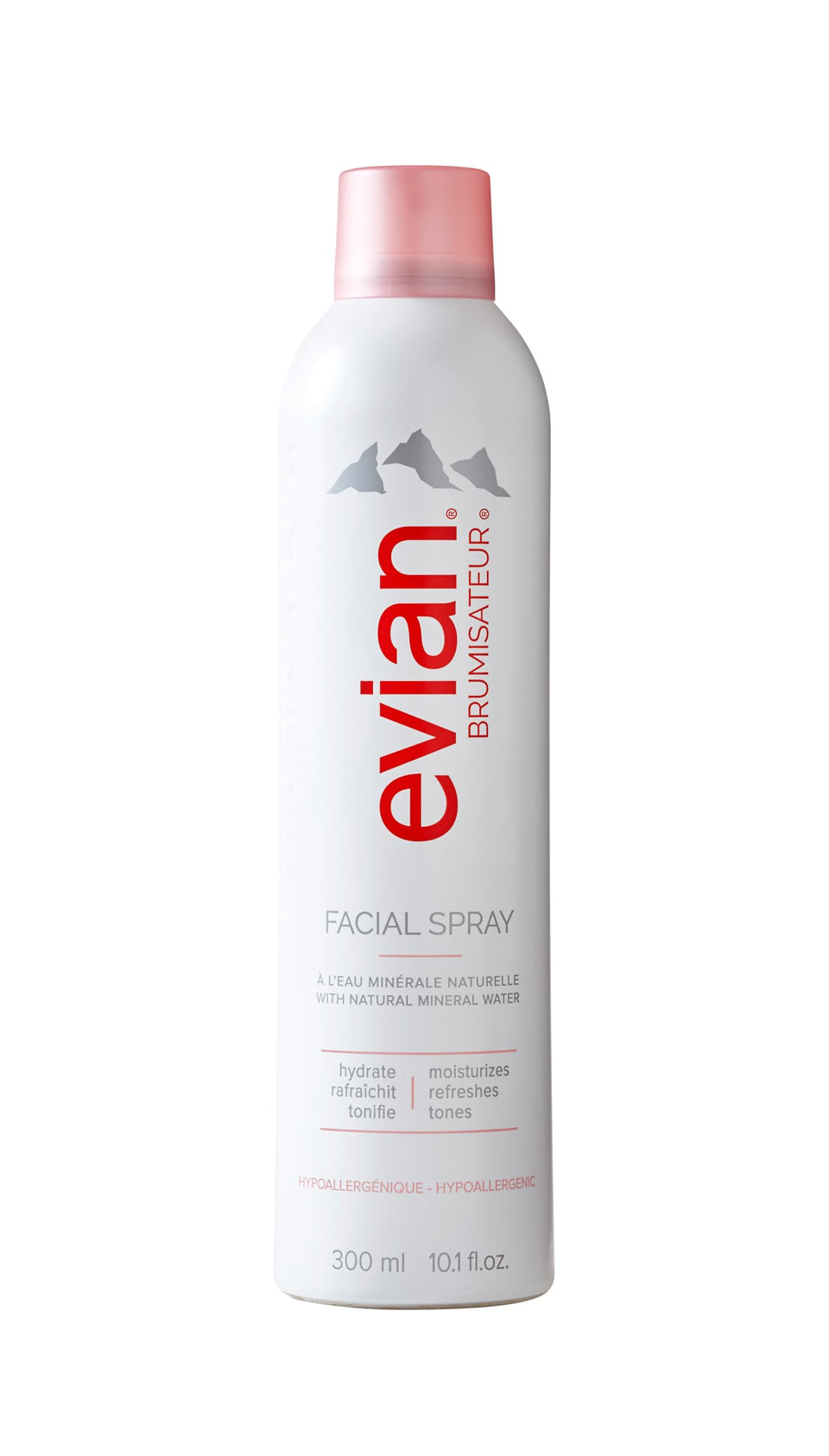 BRUMISATEUR Evian front packaging showing bottle benefit of refreshing hydration