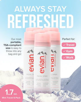 BRUMISATEUR Evian microdroplet closeup mist demonstrating fine hydration