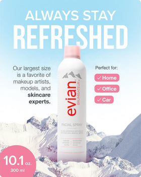BRUMISATEUR Evian nozzle closeup highlighting fine mist delivery benefit