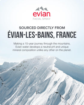 BRUMISATEUR Evian in travel bag ready to use showing portable refresh benefit