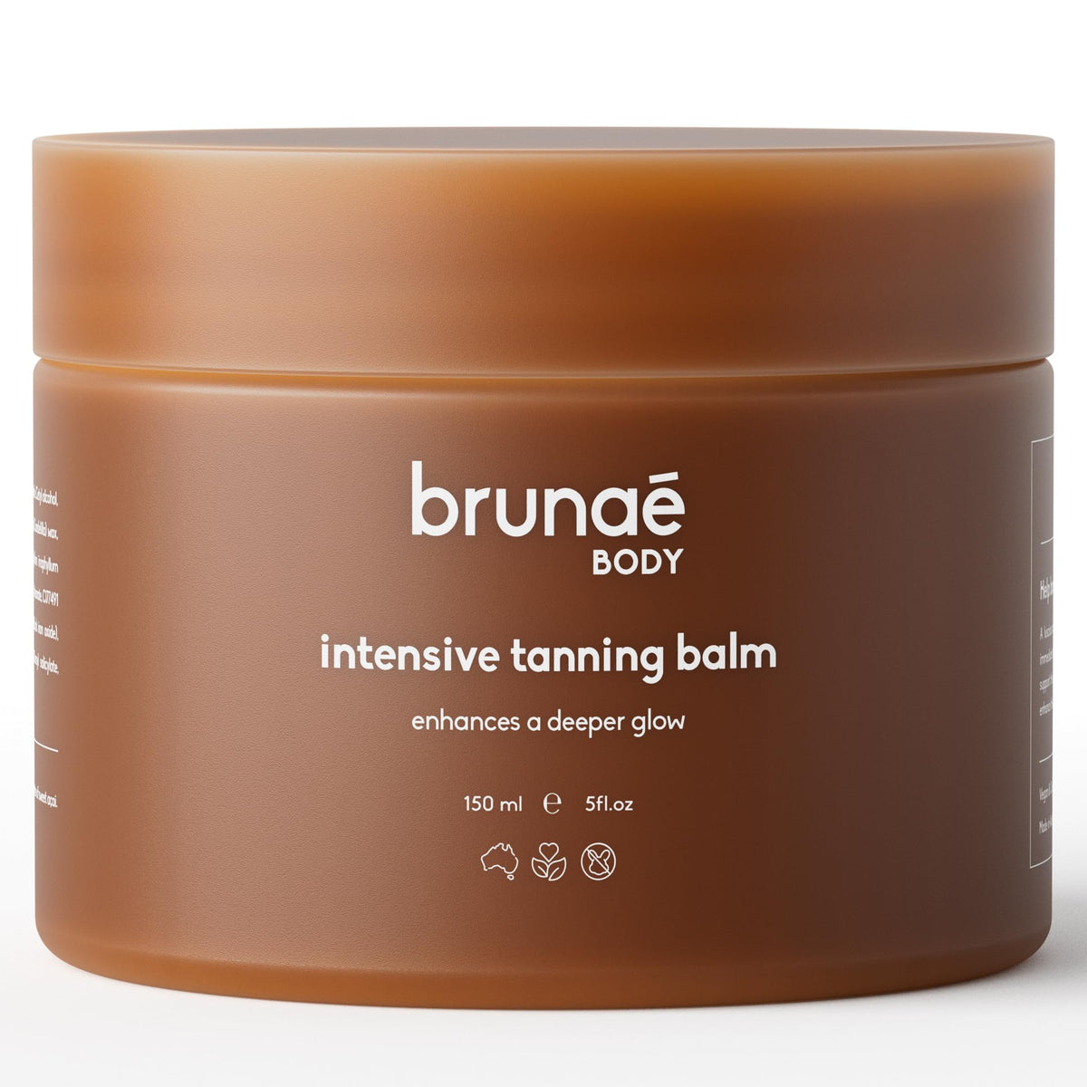 Brunae Body front packaging showing balm tube and benefits