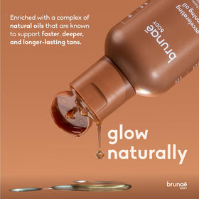 Brunae Body ingredients label close-up featuring buriti and jojoba benefits