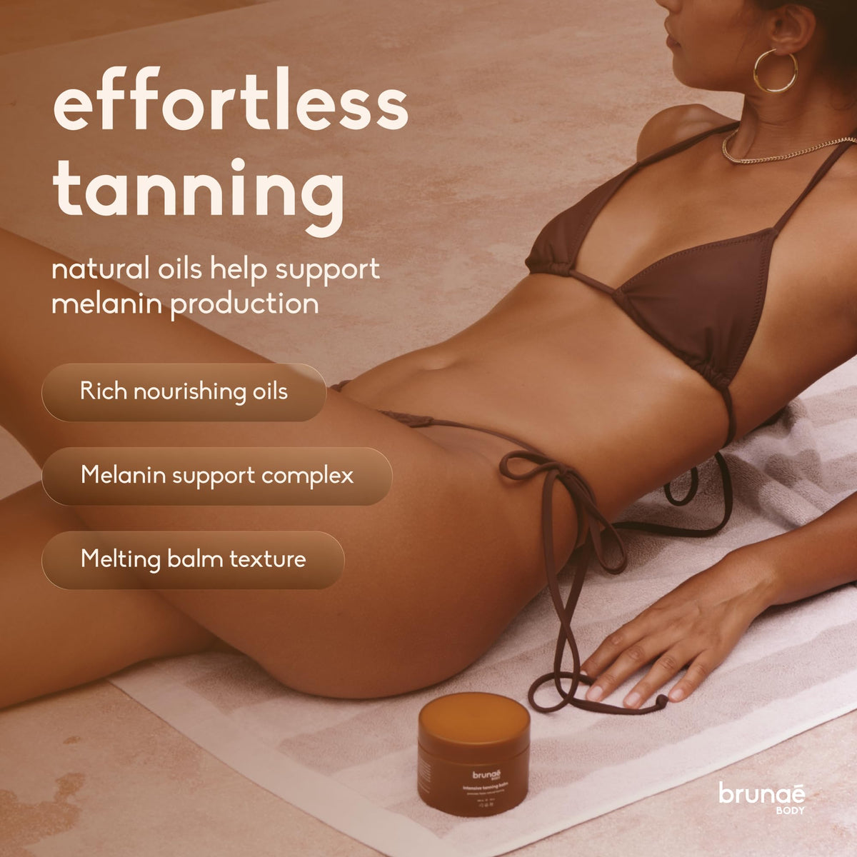 Brunae Body tamanu acai sesame oils ingredients display for nourishment