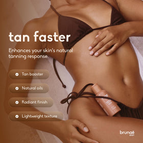 Brunae Body oil texture close-up highlighting lightweight, fast-absorbing finish