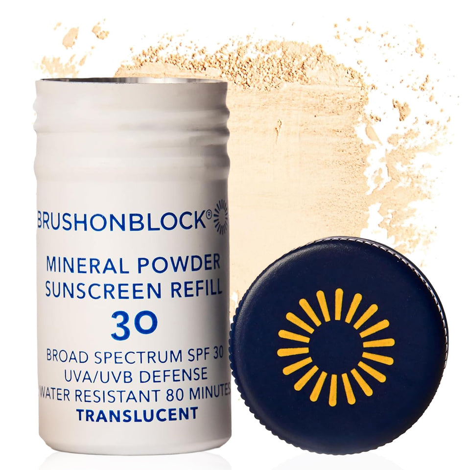 Brush On Block refill front packaging showing product and benefit of easy restock