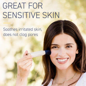 Brush On Block used outdoors showing facial sun protection while active