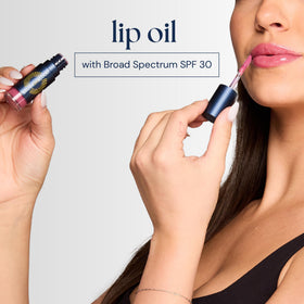 Brush On Block fig lip swatches showing natural tint and sheen