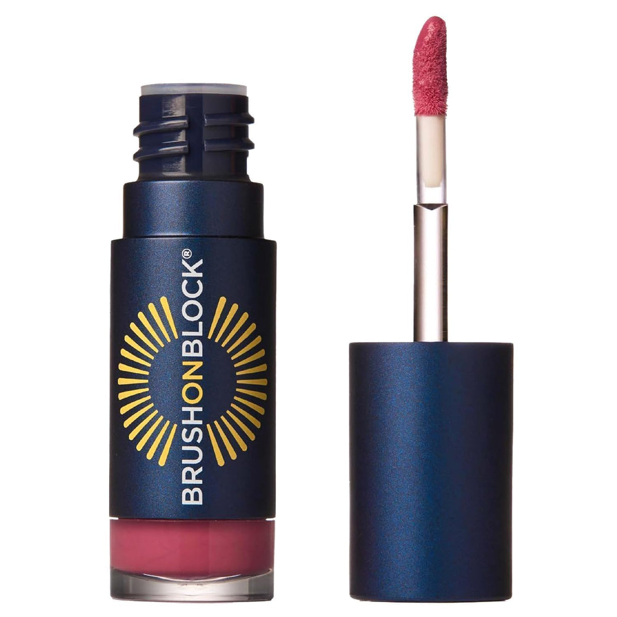 Brush On Block Peony front packaging showing sleek tube and glossy finish benefit