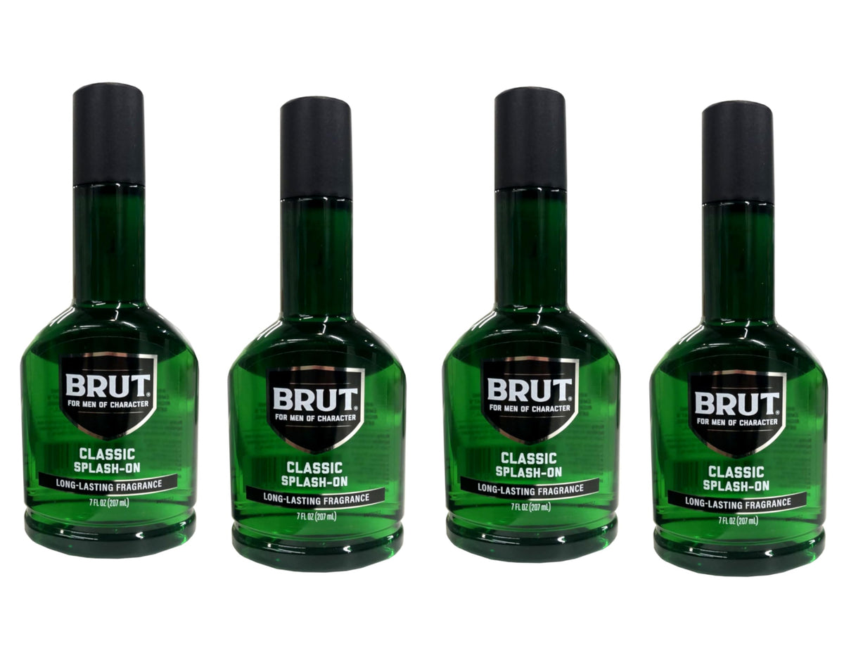 Brut size comparison with hand showing 7 oz scale for travel convenience