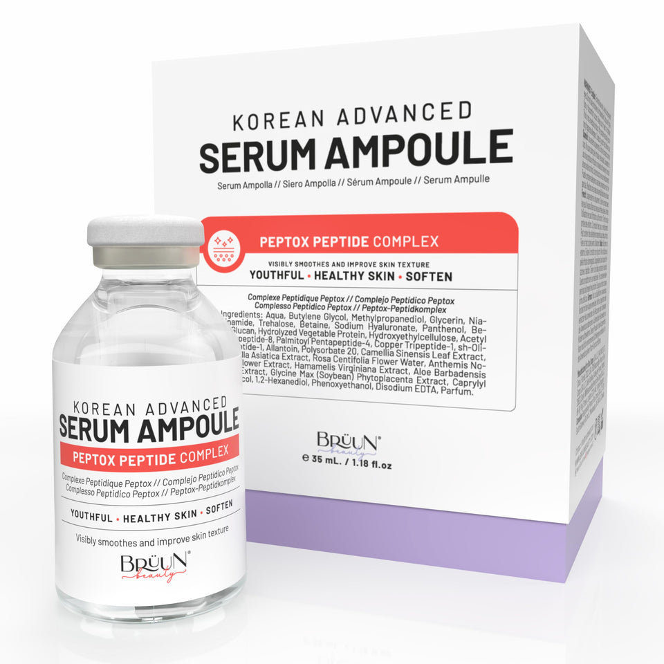 BRÜUN front packaging showing ampoule and brand, highlights travel-friendly design