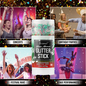 Brzeaf applied on cheek delivering festival-ready shimmer and quick application