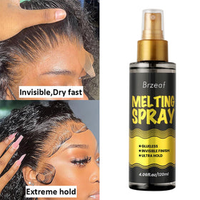 Brzeaf being applied to lace wig demonstrating quick-dry bond