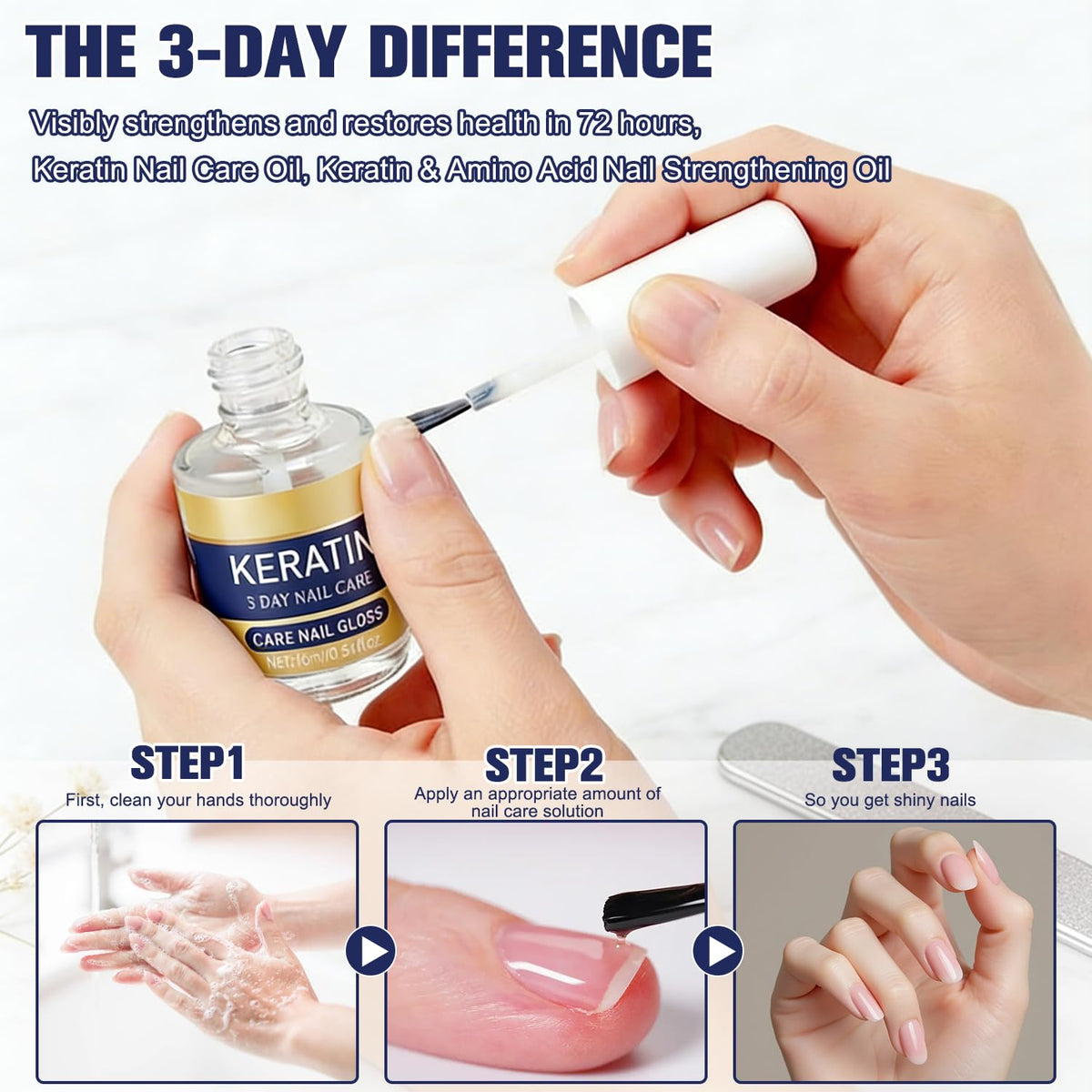 BSphinx in-use image massaging oil into cuticle for stronger, hydrated nails