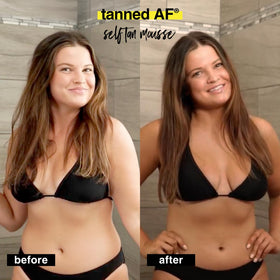 B.TAN before and after arms showing darker, natural-looking tan