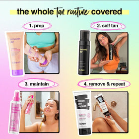 B.TAN ingredients label highlighting clean, vegan formulation