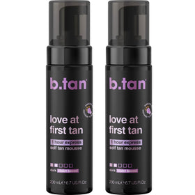 B.TAN front packaging showing product benefits and dark bronze promise