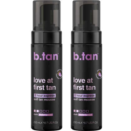 B.TAN front packaging showing product benefits and dark bronze promise