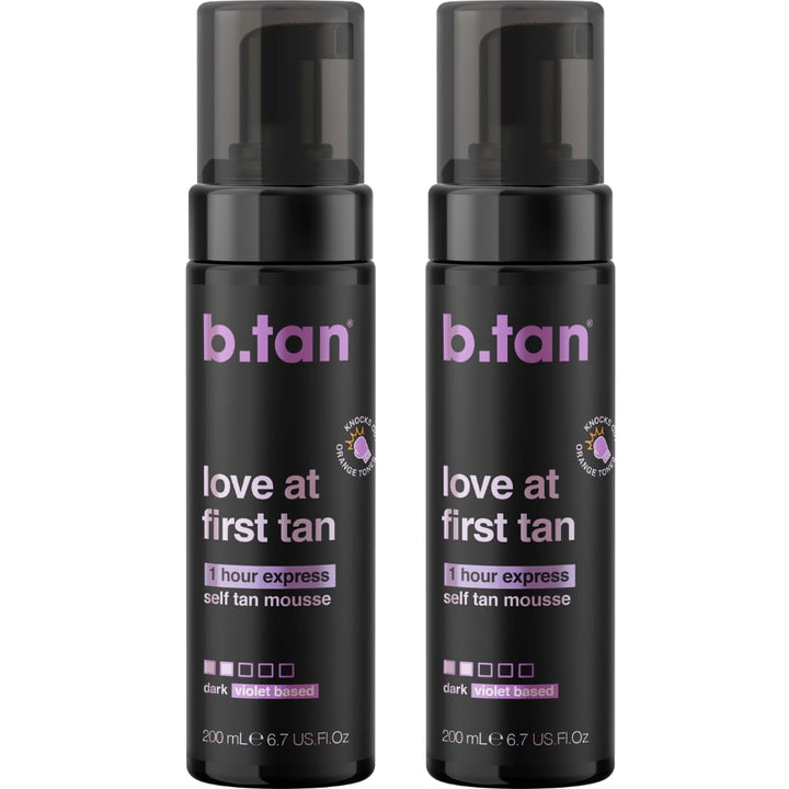 B.TAN front packaging showing product benefits and dark bronze promise