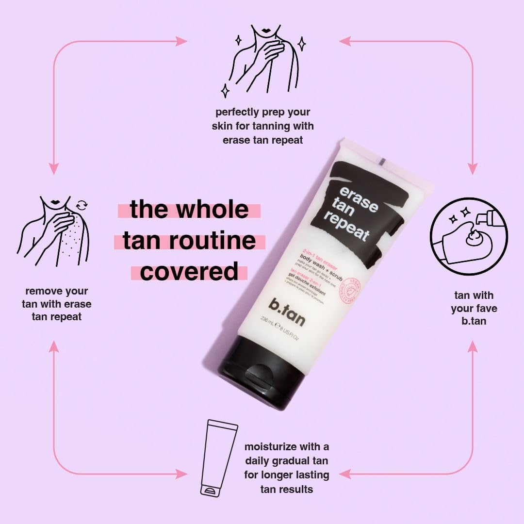 B.TAN label close-up showing ingredient list and vegan cruelty-free benefit