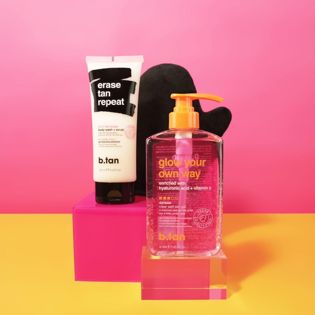 B.TAN in a styled bathroom scene showing product readiness and clean routine benefit