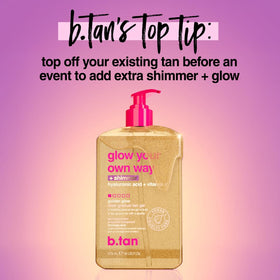 B.TAN in a beach bag lifestyle shot showing everyday ready glow benefit