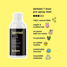 B.TAN spraying onto leg demonstrating smooth, even coverage