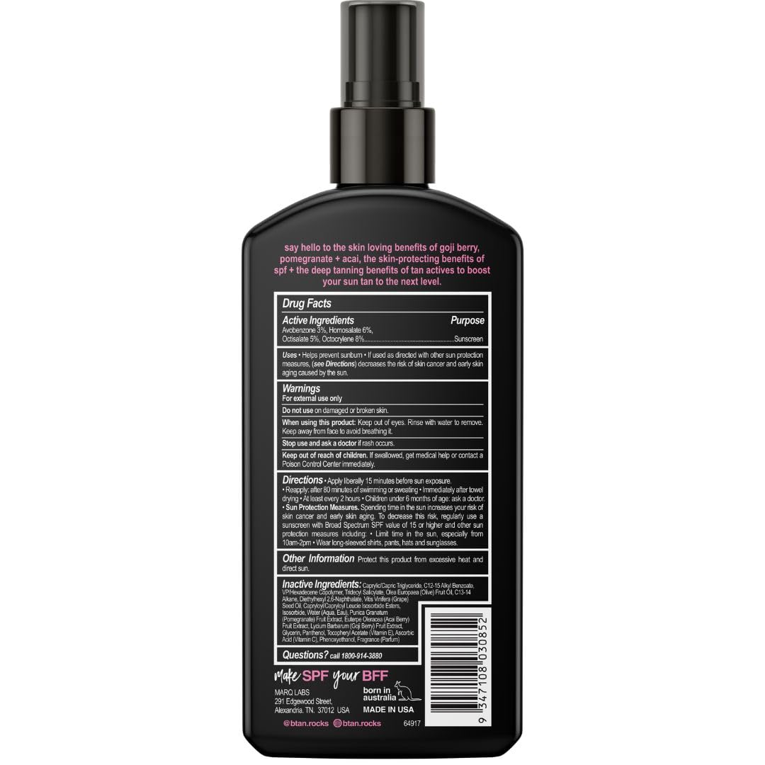 B.TAN spray pump close-up demonstrating easy even application