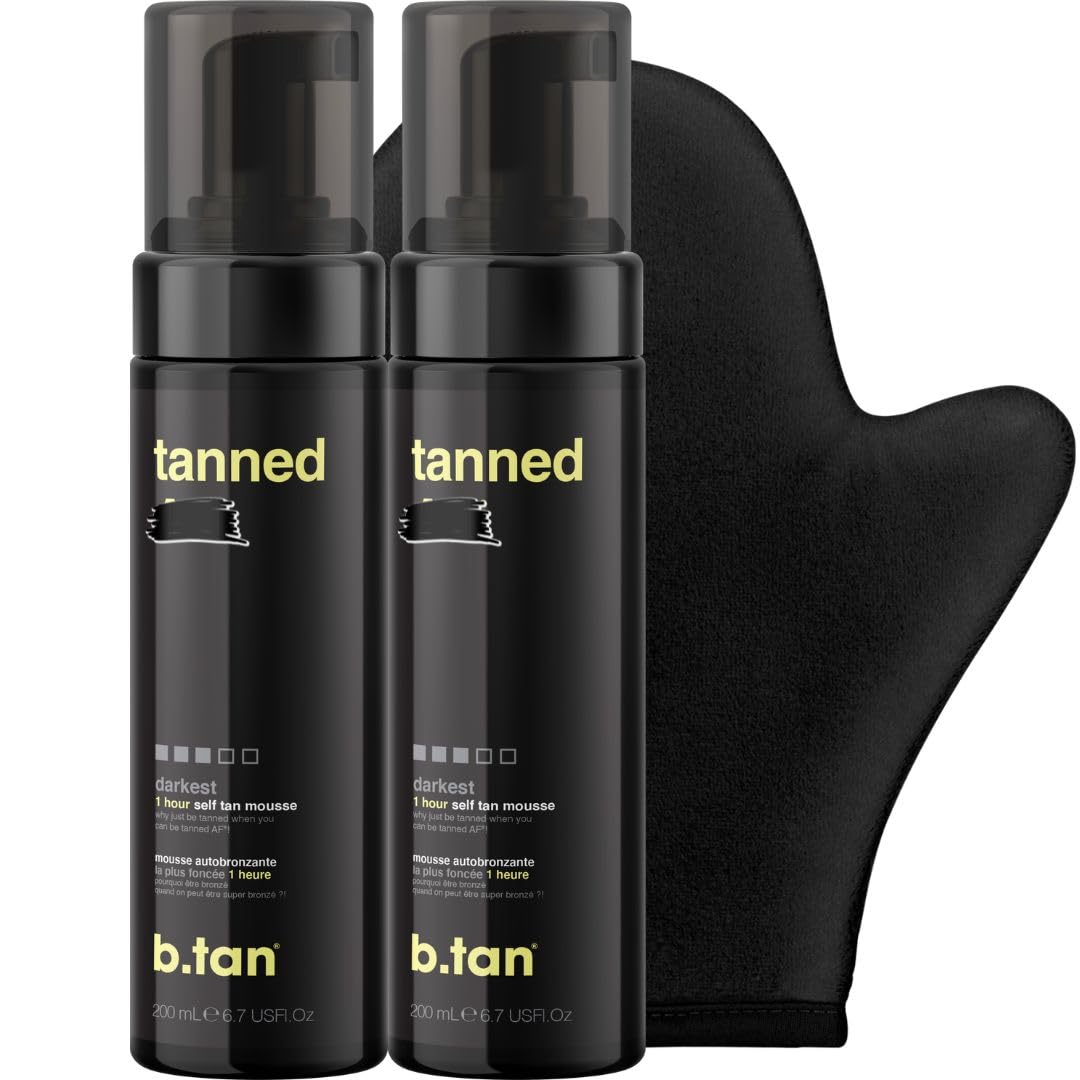 b.tan tanning mitt close-up showing smooth finish and easy blending