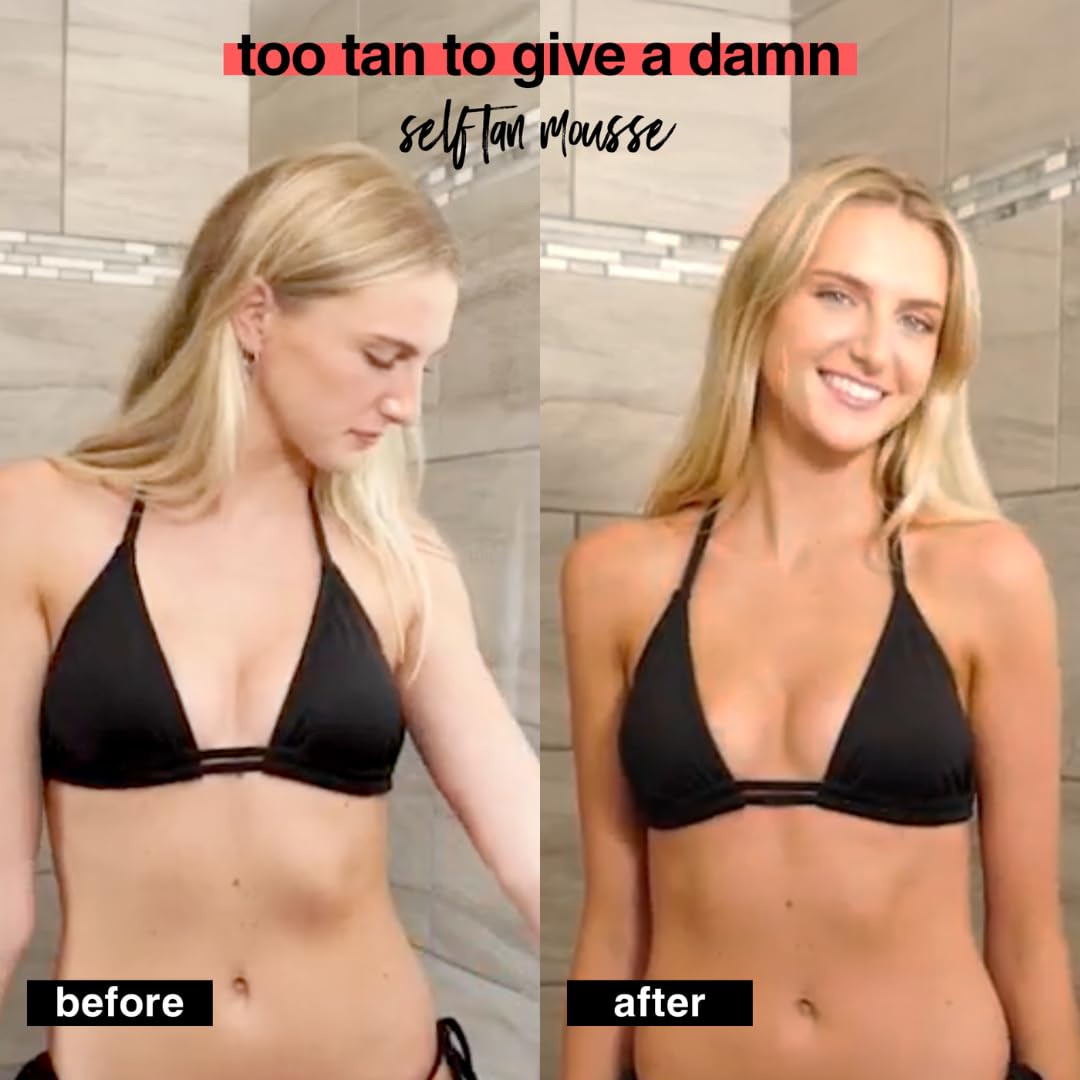 B.TAN facial application close-up demonstrating even, subtle coverage