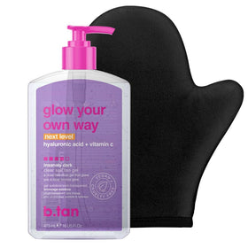 B.TAN front packaging showing Ultra Dark kit and mitt for easy deep tan