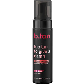 B.TAN front packaging showing product and benefits for fast dark tan