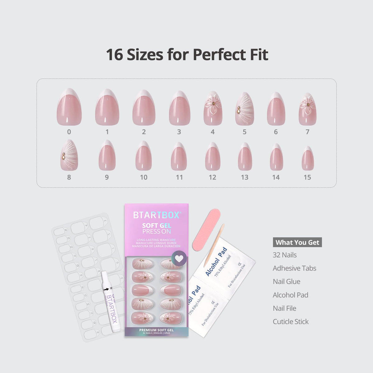 BTArtbox accessories layout with glue, tabs, file and pads, complete kit saves time