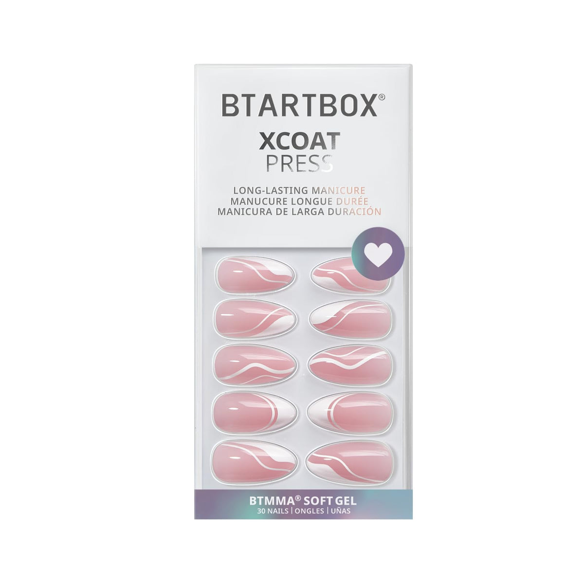BTArtbox laid-out kit with glue, tabs, file and prep pad for complete at-home application