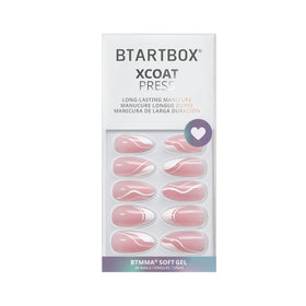 BTArtbox laid-out kit with glue, tabs, file and prep pad for complete at-home application