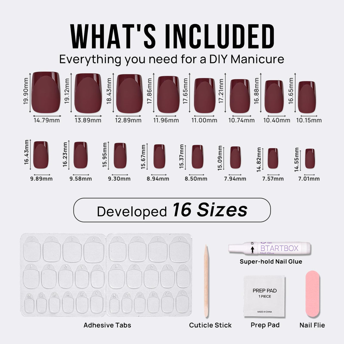 BTArtbox application kit with glue, tabs, file, and prep pad included