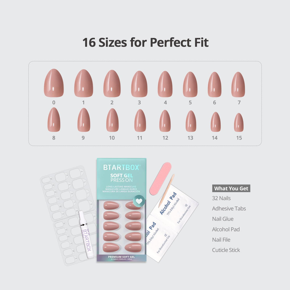 BTArtbox application prep with alcohol pad and size selection for secure adhesion