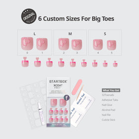 BTArtbox layout of nail file, wooden stick, and alcohol pad for easy at-home prep