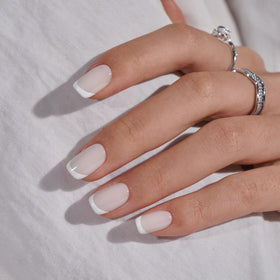 BTArtbox close-up of gel-finished French tip highlighting professional shine