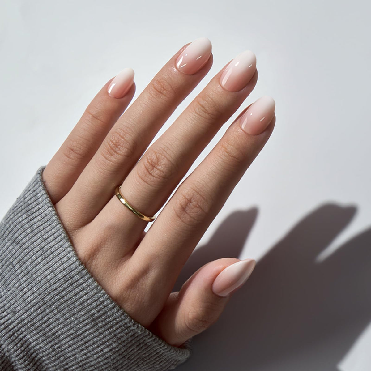 BTArtbox close-up of nude white ombre gradient highlighting salon finish