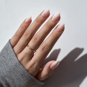 BTArtbox close-up of nude white ombre gradient highlighting salon finish
