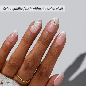 BTArtbox close-up of 3D flower detail on nail, textured floral accent enhances elegance